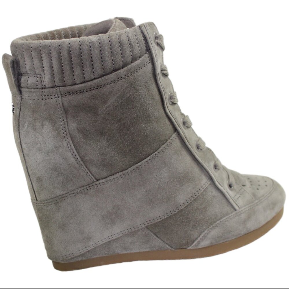 Veronica Beard Elissa Gray Suede Wedge Lace-Up Sneaker, Size 9 - Picture 5 of 9